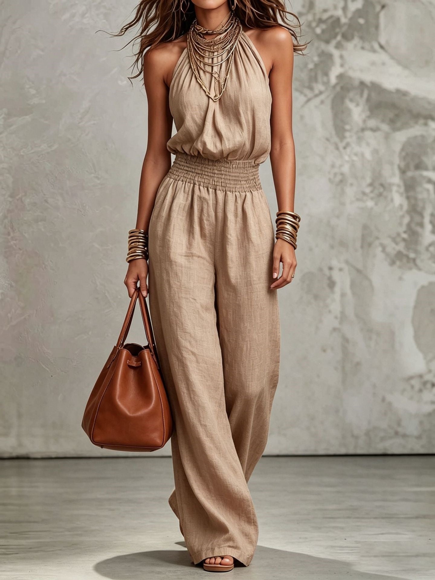 2026 Cross-Border Summer Hot-Selling Loose Casual Wide-Leg Pants European and American Retro Straight-Leg Workwear Overalls for Women