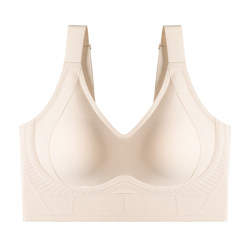 Cross-Border Popular Large Cup Seven-Breasted Extra Large Size Bra European and American Size Tummy Control Vest Wide Shoulder Strap Glossy Underwear