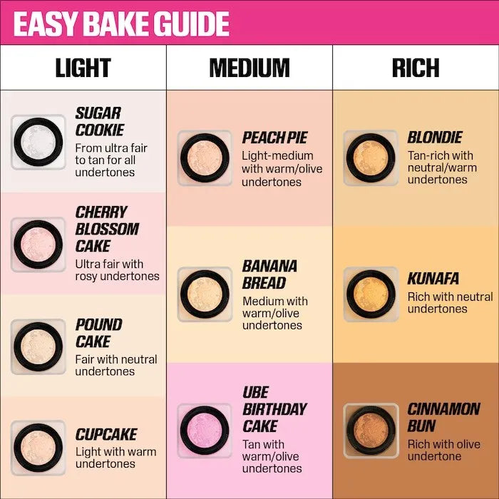 HudaBeauty Easy Bake Loose Powder Brightening Correcting Duo LongLasting Oil Control Natural Face Waterproof BrighTening Makeup