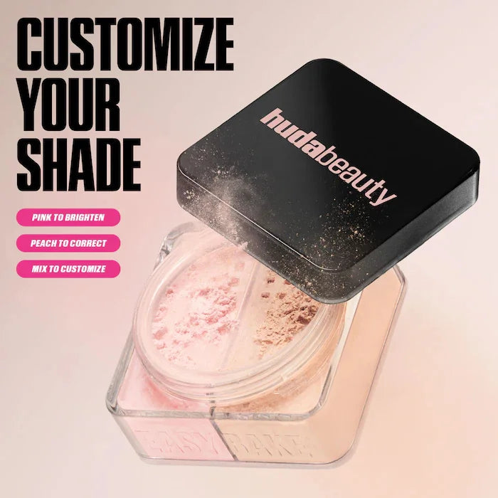 HudaBeauty Easy Bake Loose Powder Brightening Correcting Duo LongLasting Oil Control Natural Face Waterproof BrighTening Makeup